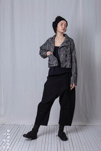 Boxy Jacket_Herringbone Cotton Mix