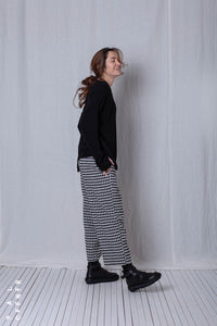 Casual Trousers_Checked Cotton Mix