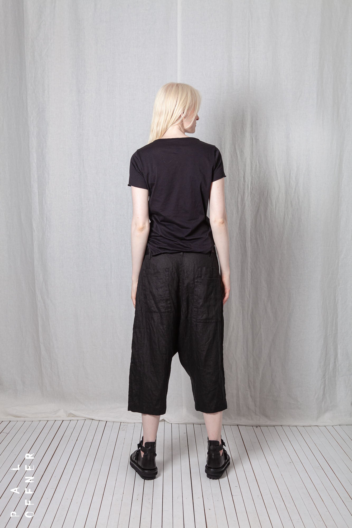 Cropped Double Belted Wide Leg Trousers_Linen