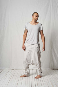 Deconstructed Low Crotch Trousers_Cotton Stretch + Poplin