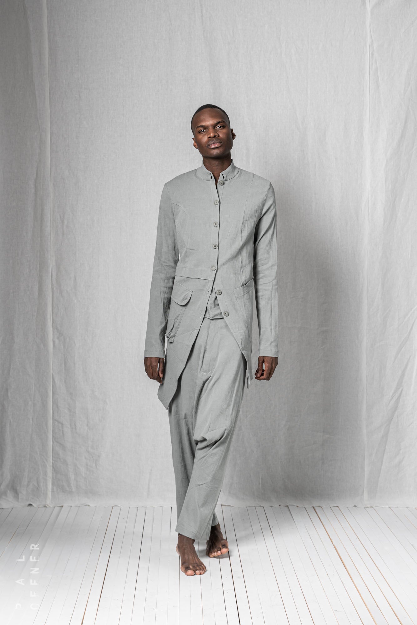 Diagonal Penguin Coat_Super Stretch