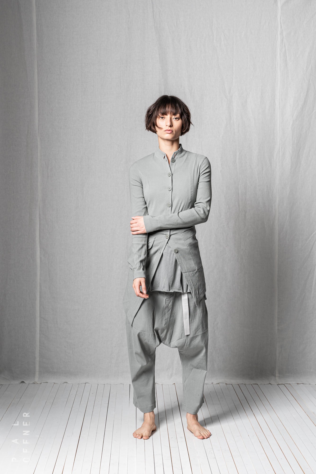Diagonal Penguin Coat_Super Stretch