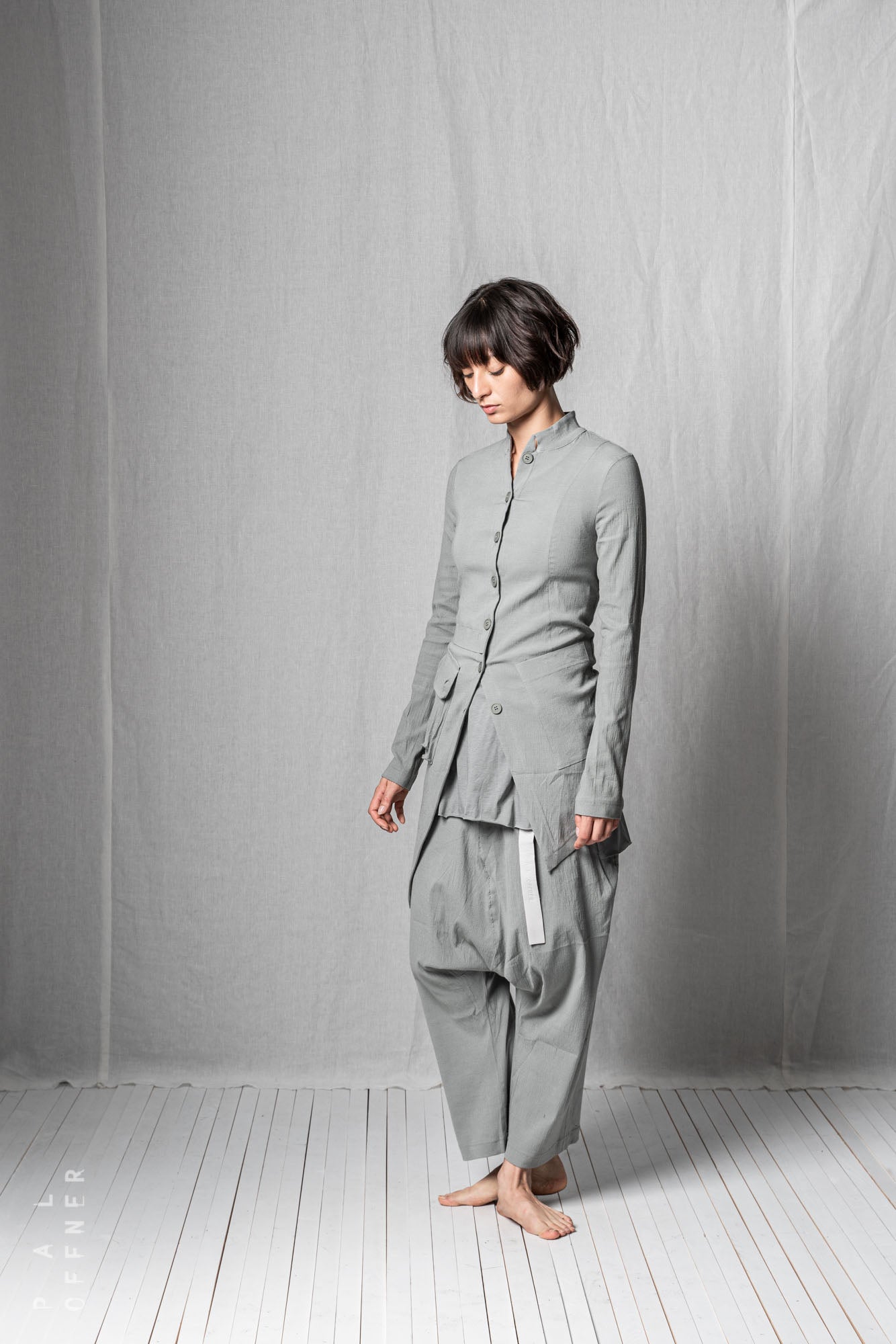 Diagonal Penguin Coat_Super Stretch