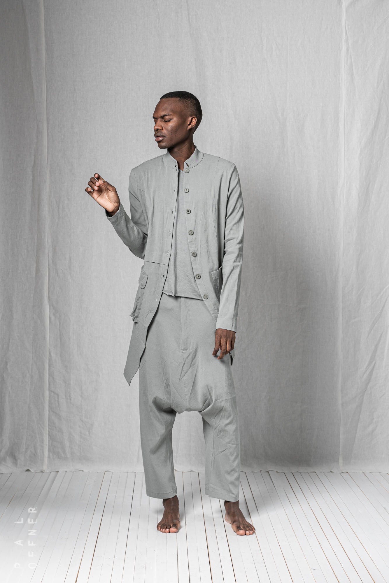 Diagonal Penguin Coat_Super Stretch