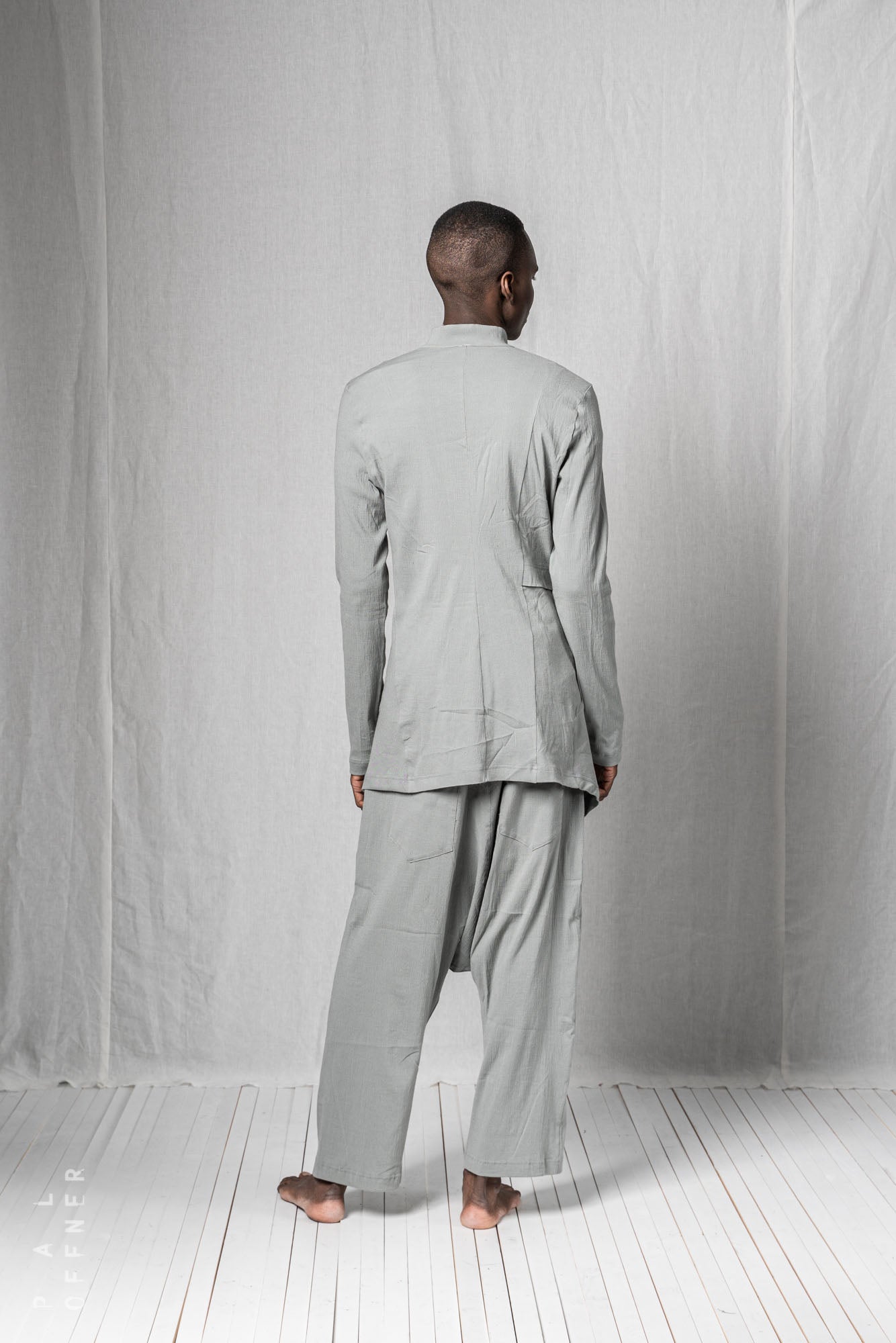 Diagonal Penguin Coat_Super Stretch