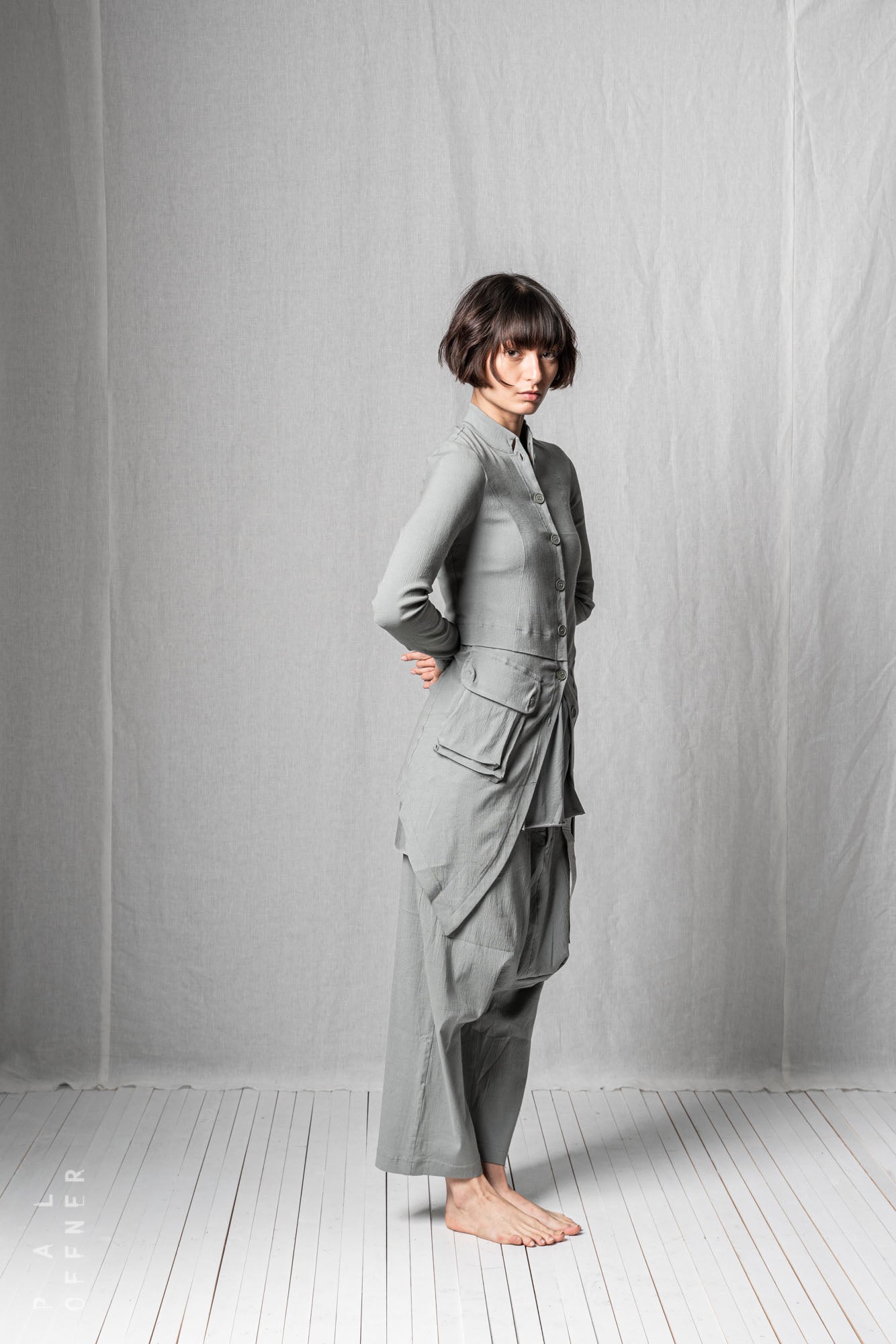 Diagonal Penguin Coat_Super Stretch