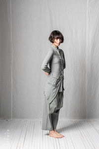Diagonal Penguin Coat_Super Stretch