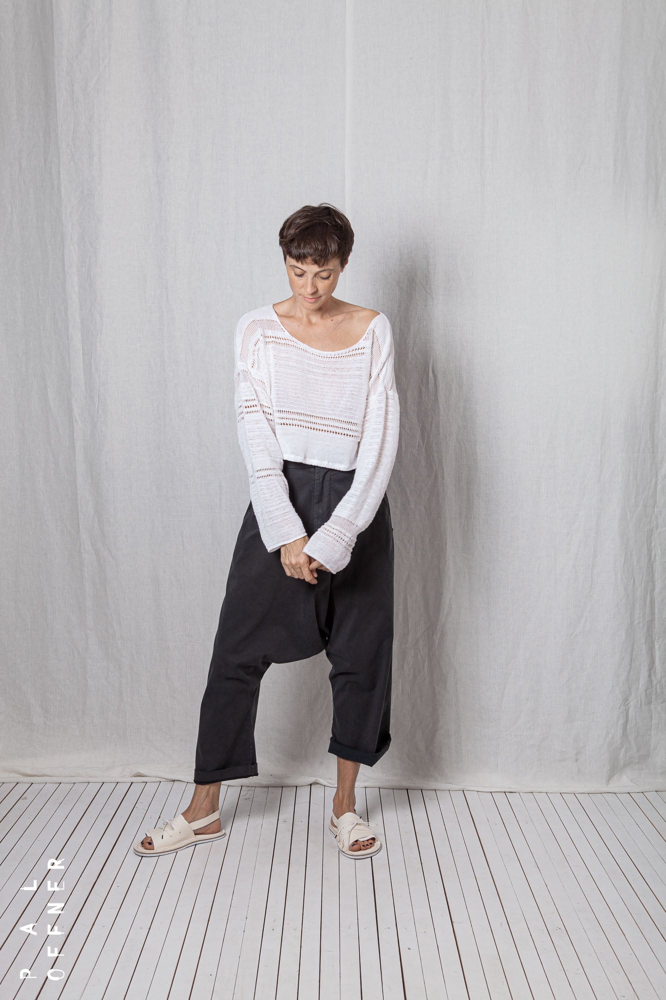 Disarranged Cropped Pullover_Linen Cotton