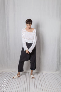 Disarranged Cropped Pullover_Linen Cotton