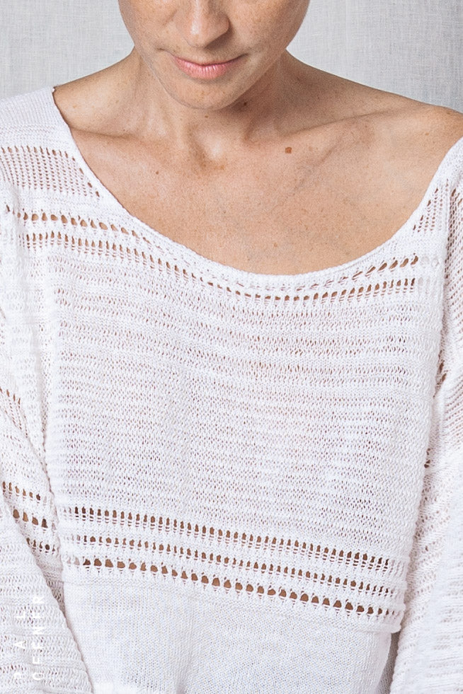 Disarranged Cropped Pullover_Linen Cotton