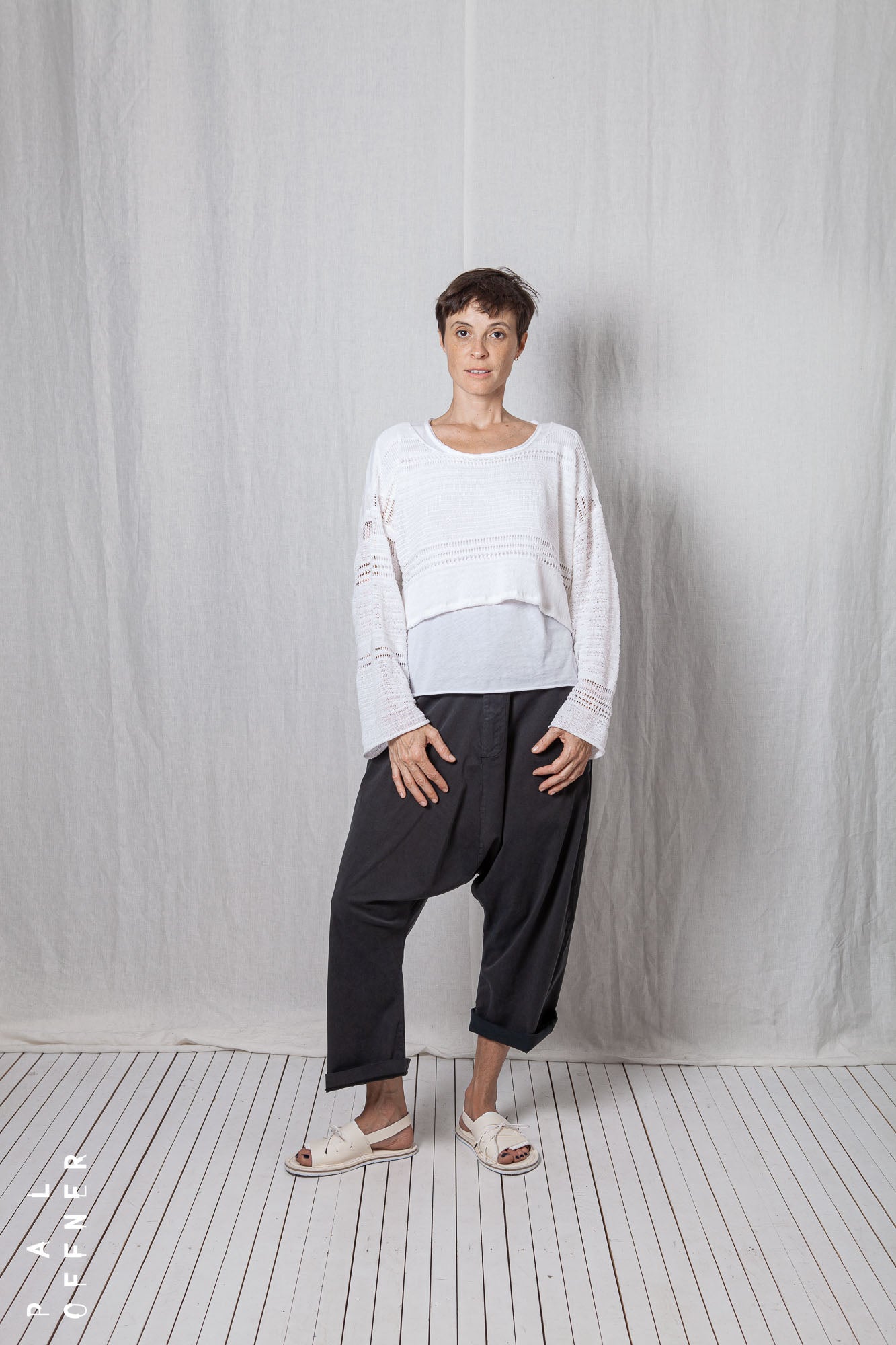 Disarranged Cropped Pullover_Linen Cotton