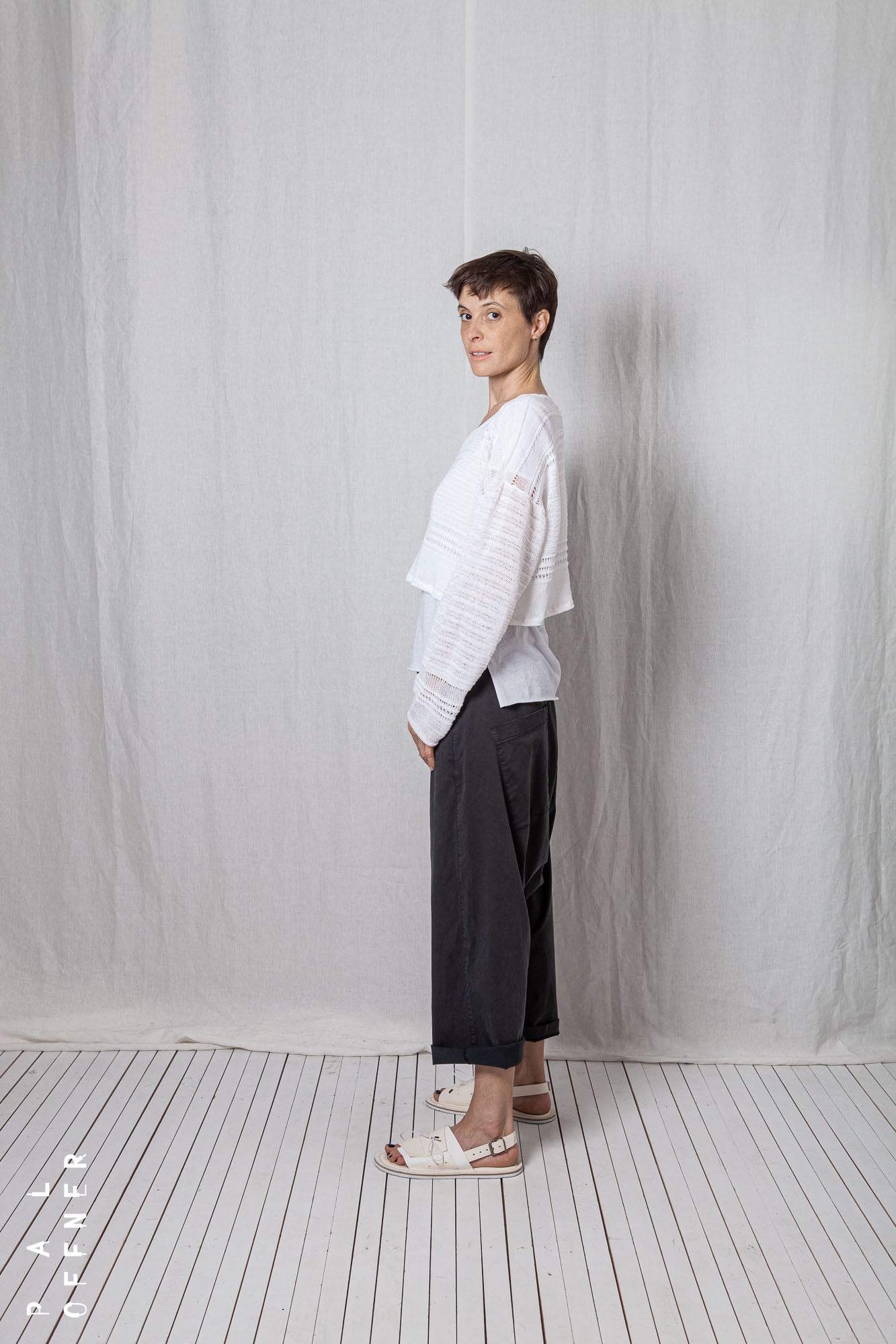 Disarranged Cropped Pullover_Linen Cotton