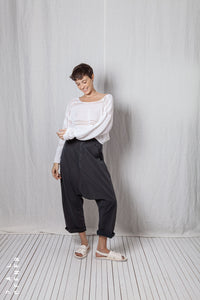 Disarranged Cropped Pullover_Linen Cotton