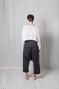Disarranged Cropped Pullover_Linen Cotton