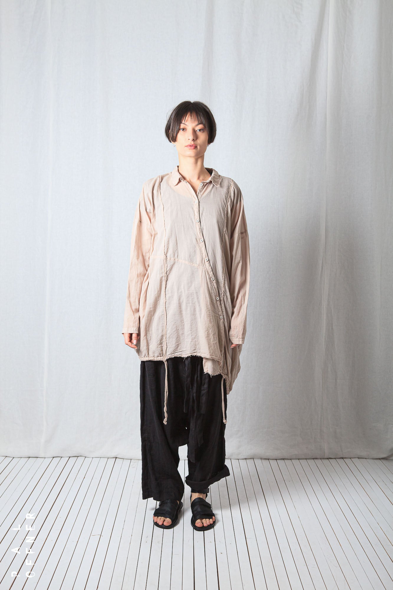 Distorted Oversize Shirt_Sheer Cotton Voile