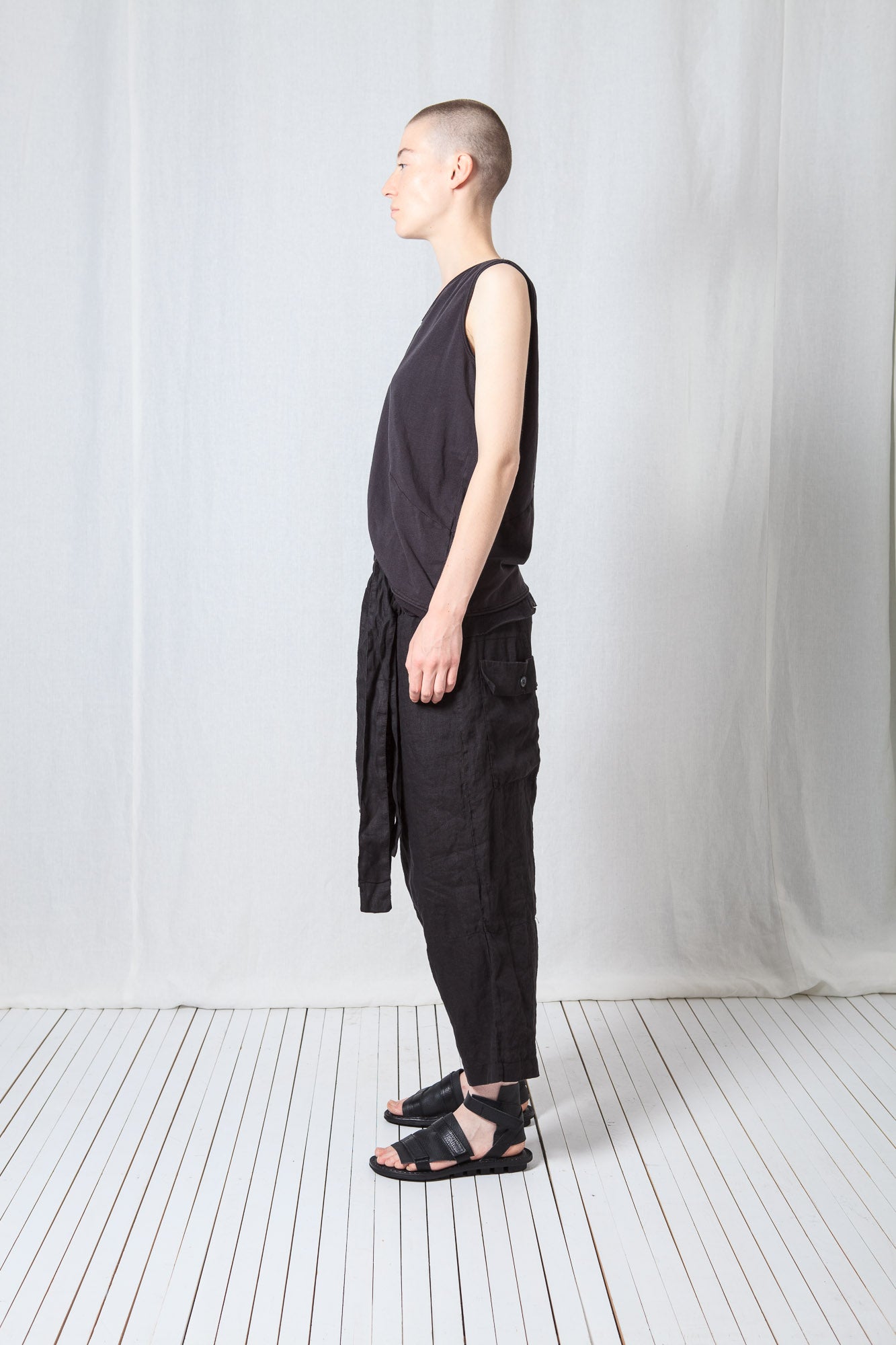 Double Belted Trousers_Linen