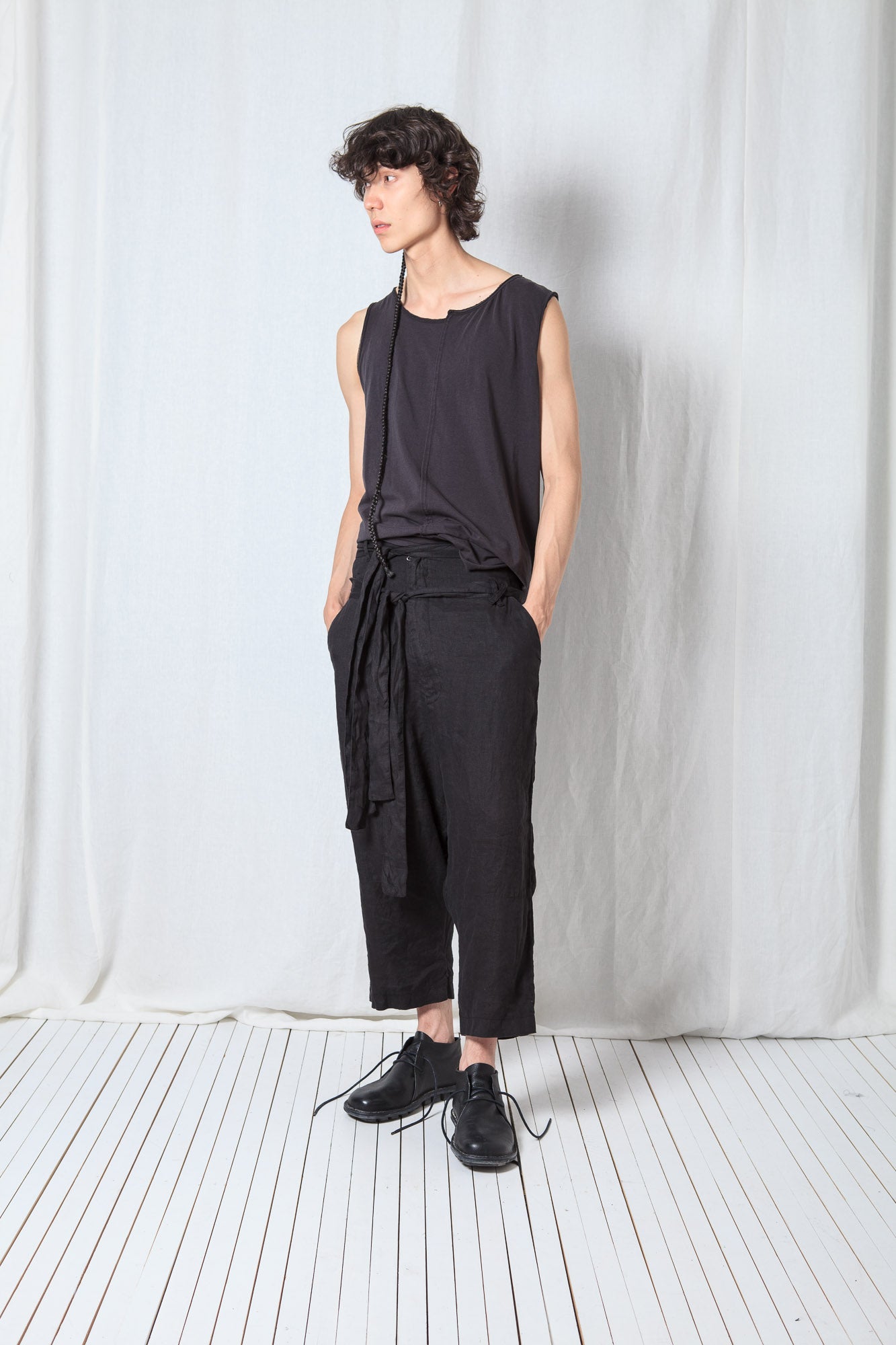 Double Belted Trousers_Linen