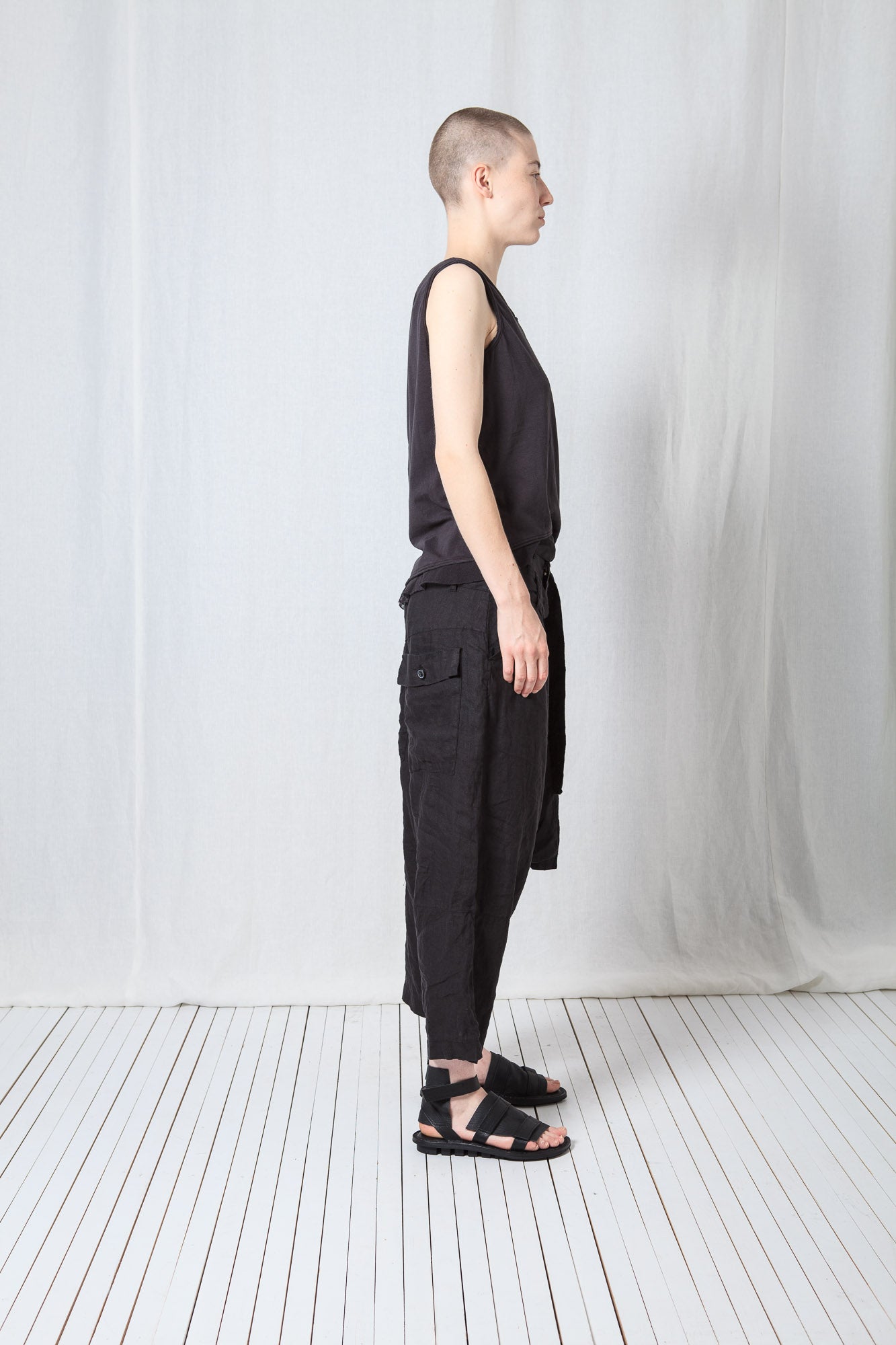 Double Belted Trousers_Linen