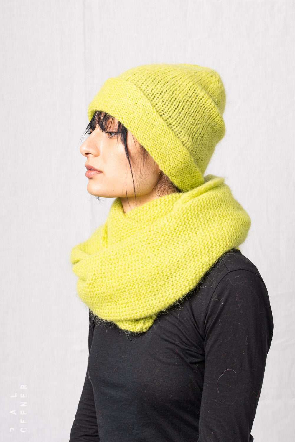 Double Brim Beanie_Loose Mohair Alpaca Knit