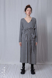 Easy Going Dress_Checked Cotton Mix