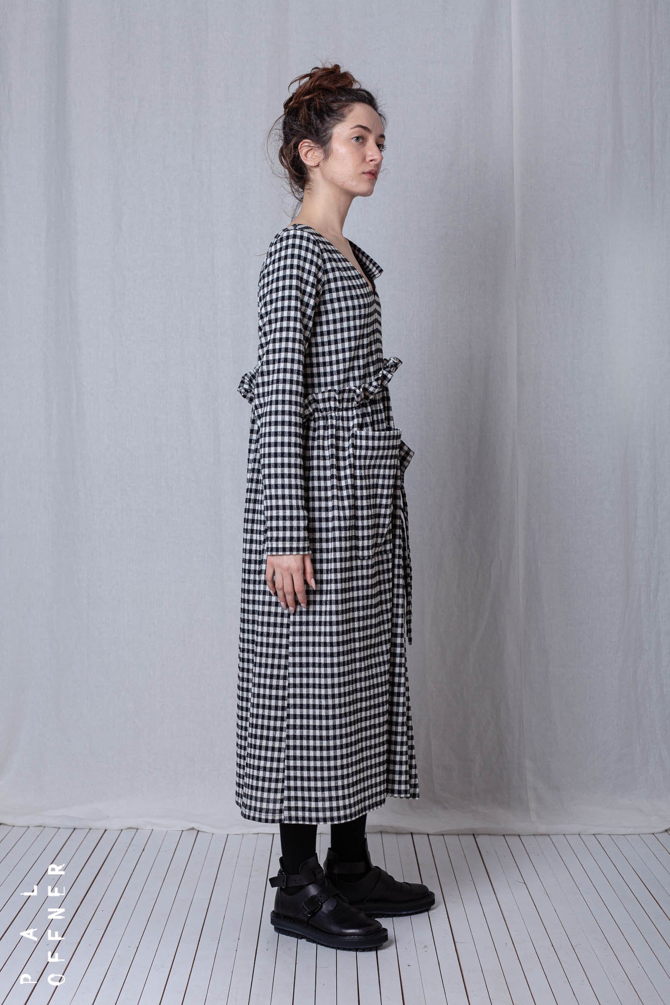 Easy Going Dress_Checked Cotton Mix