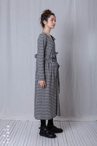 Easy Going Dress_Checked Cotton Mix