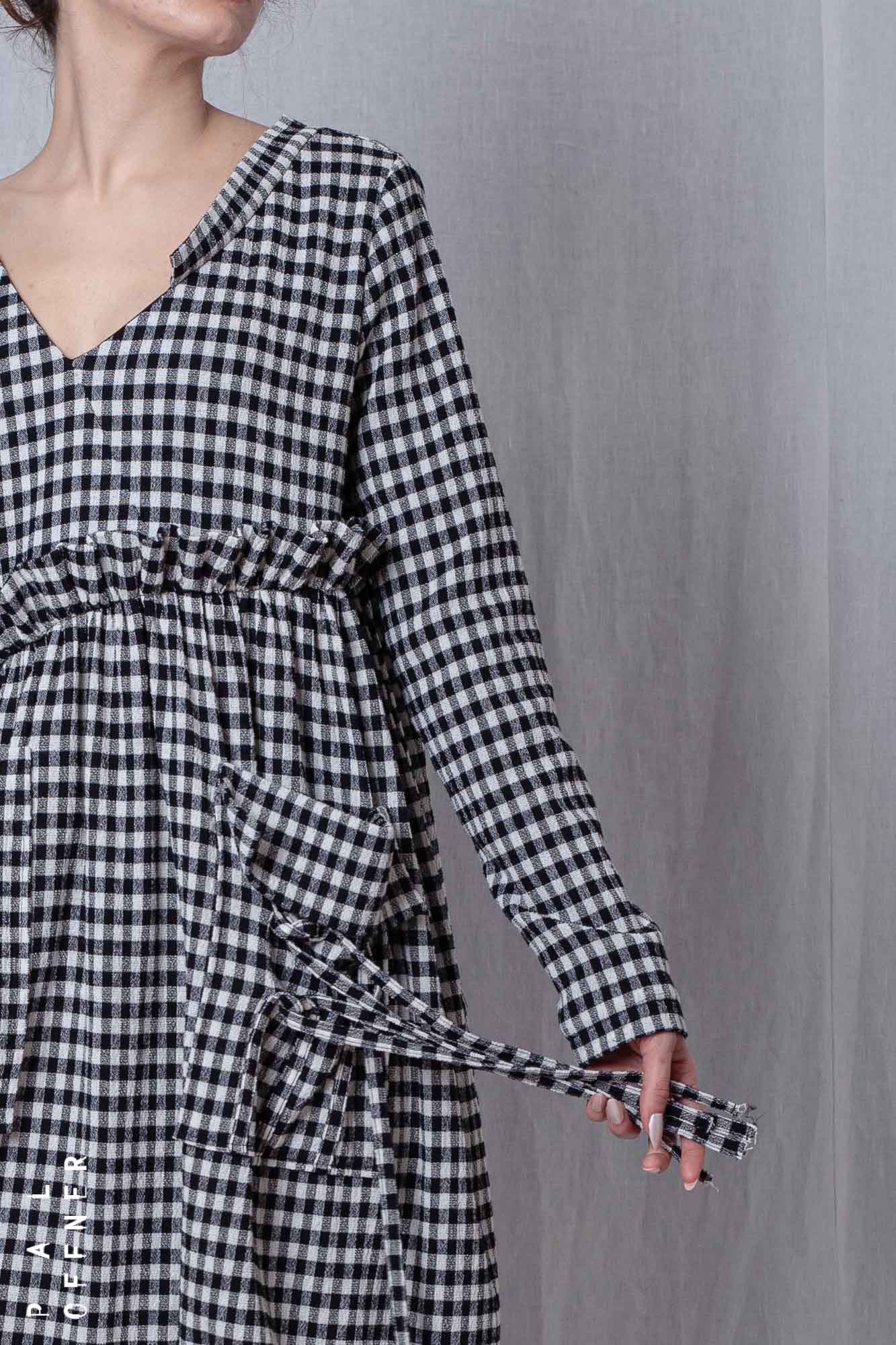 Easy Going Dress_Checked Cotton Mix