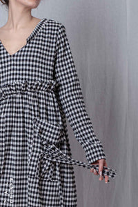 Easy Going Dress_Checked Cotton Mix