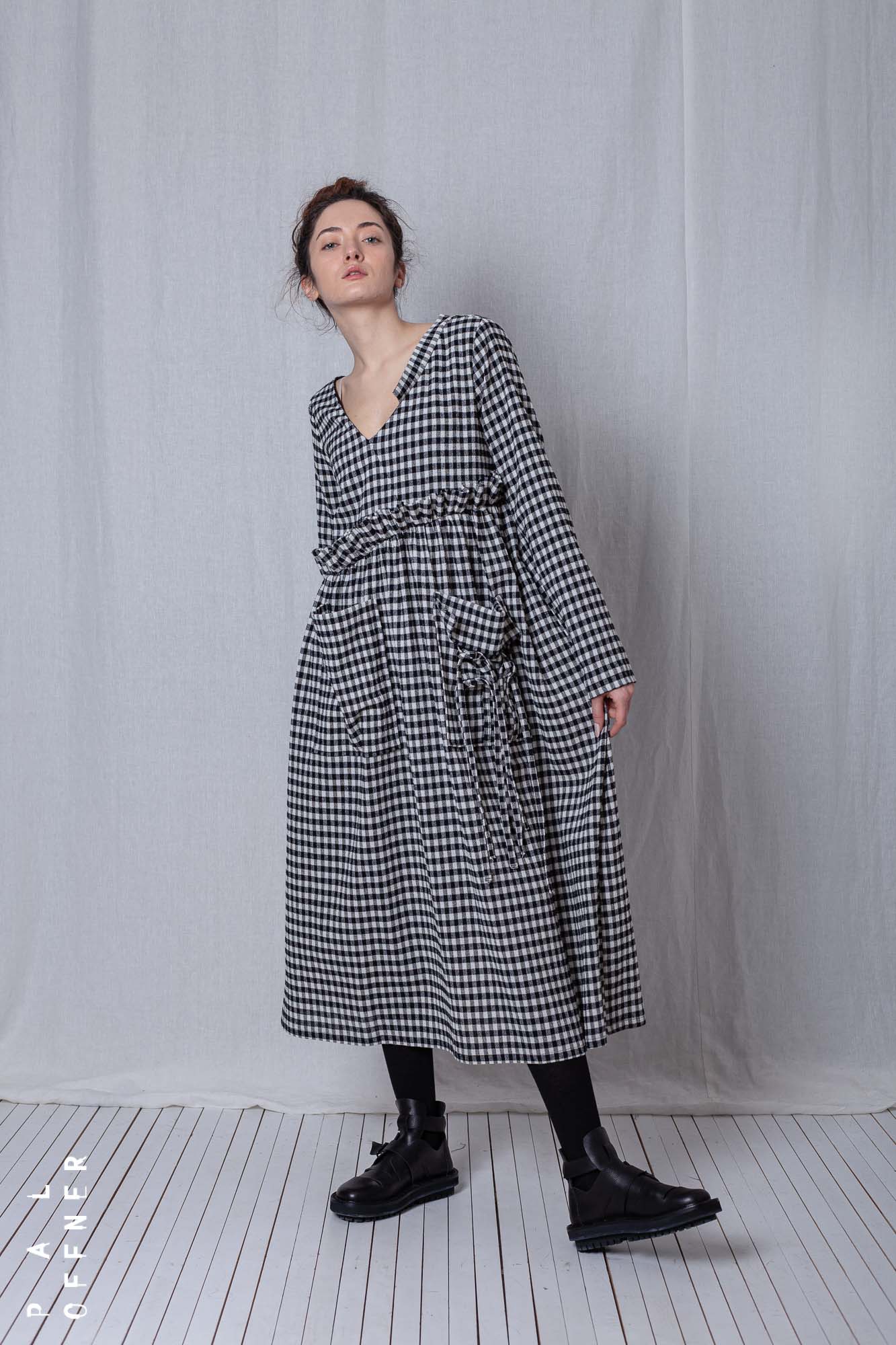 Easy Going Dress_Checked Cotton Mix