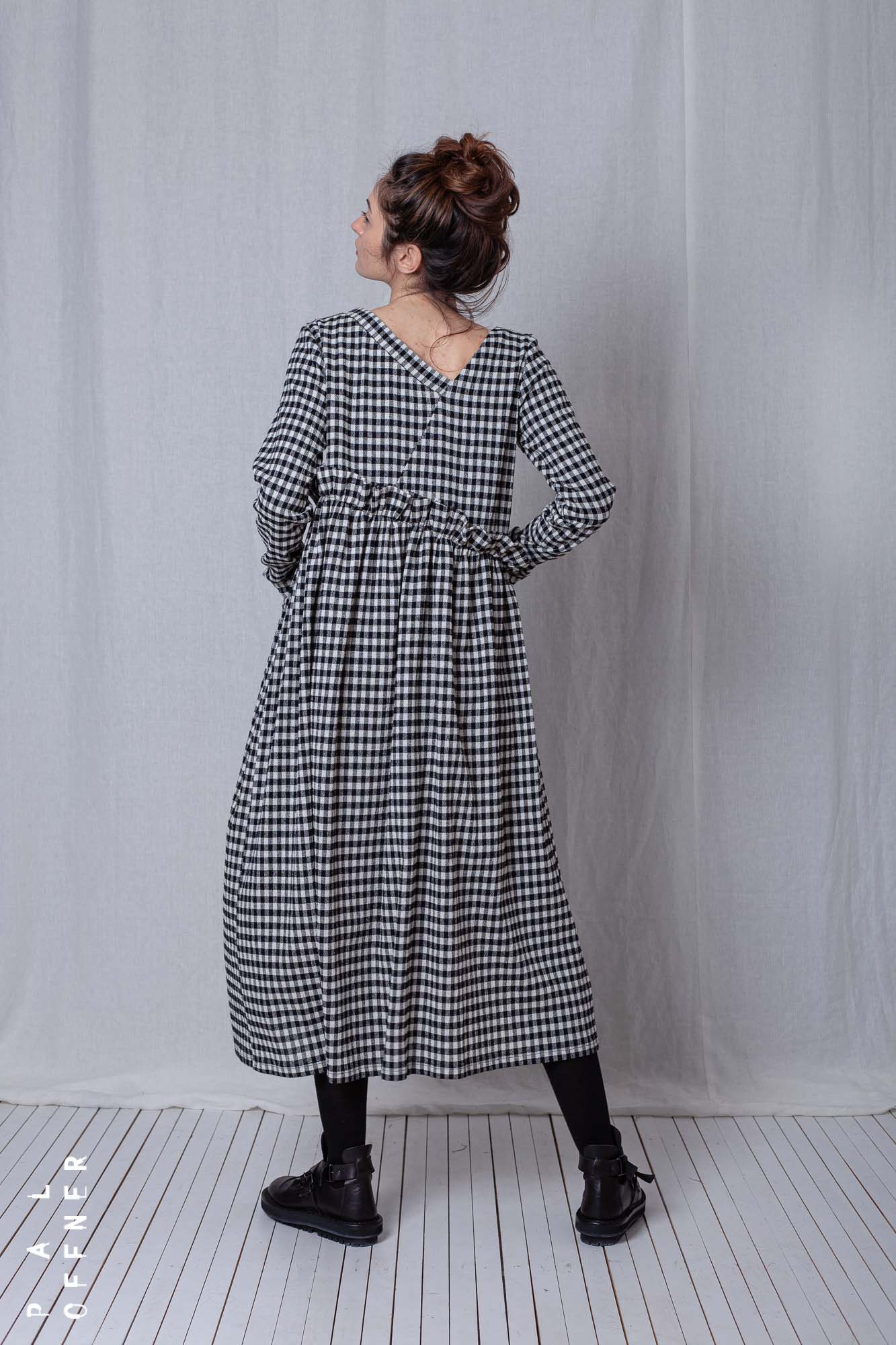 Easy Going Dress_Checked Cotton Mix