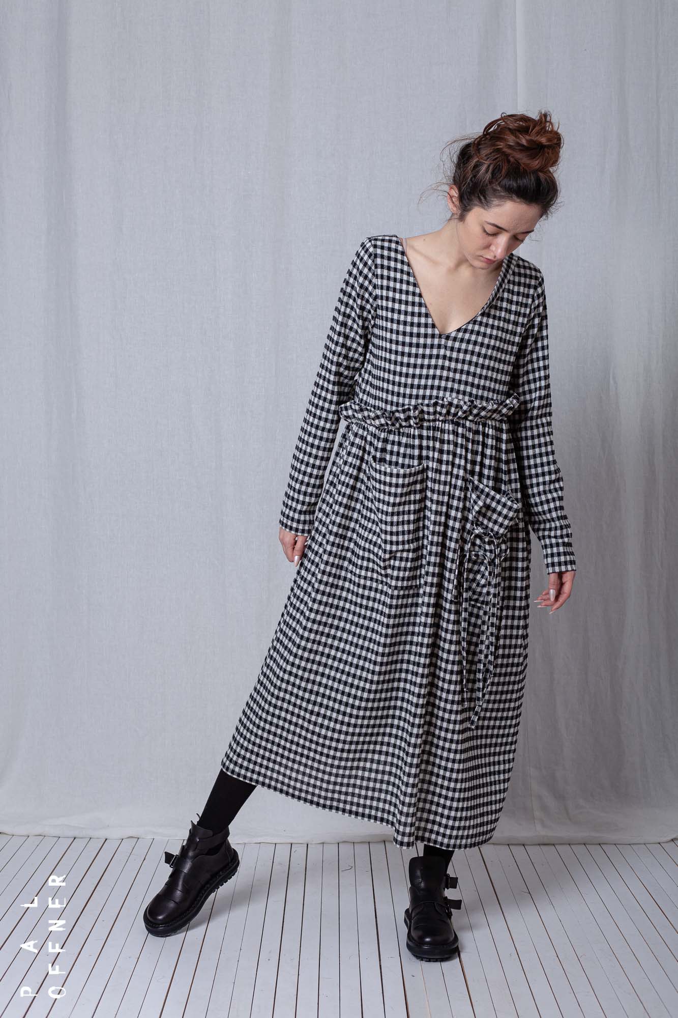 Easy Going Dress_Checked Cotton Mix