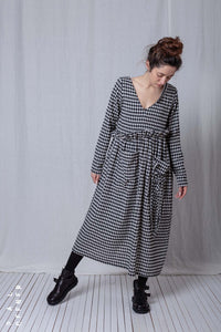 Easy Going Dress_Checked Cotton Mix
