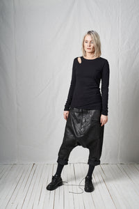 Extreme Low Trousers_Leather