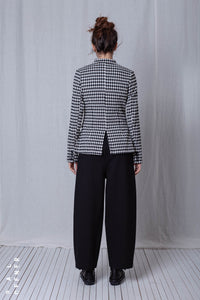 Fitted Jacket_Checked Cotton Mix