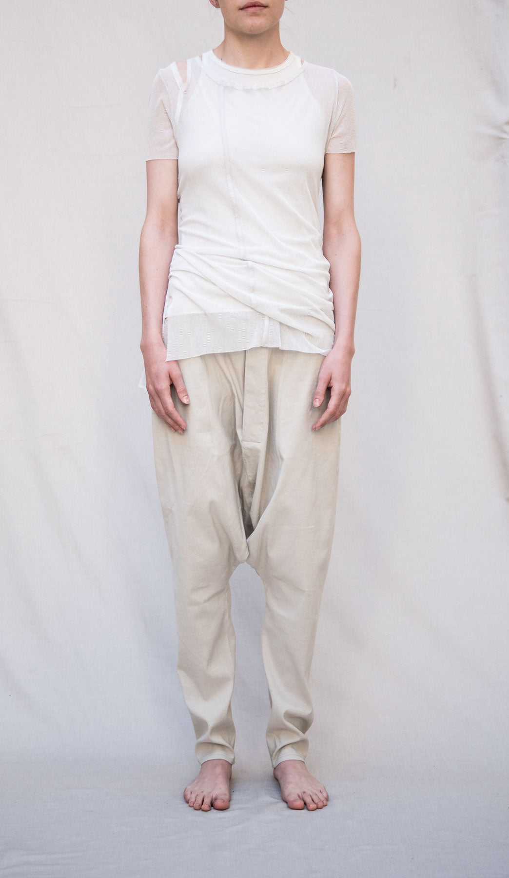 Fitted Long T-shirt_Organic Cotton Mesh