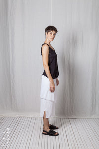 Layered Skirt_Cotton Jersey + Mesh