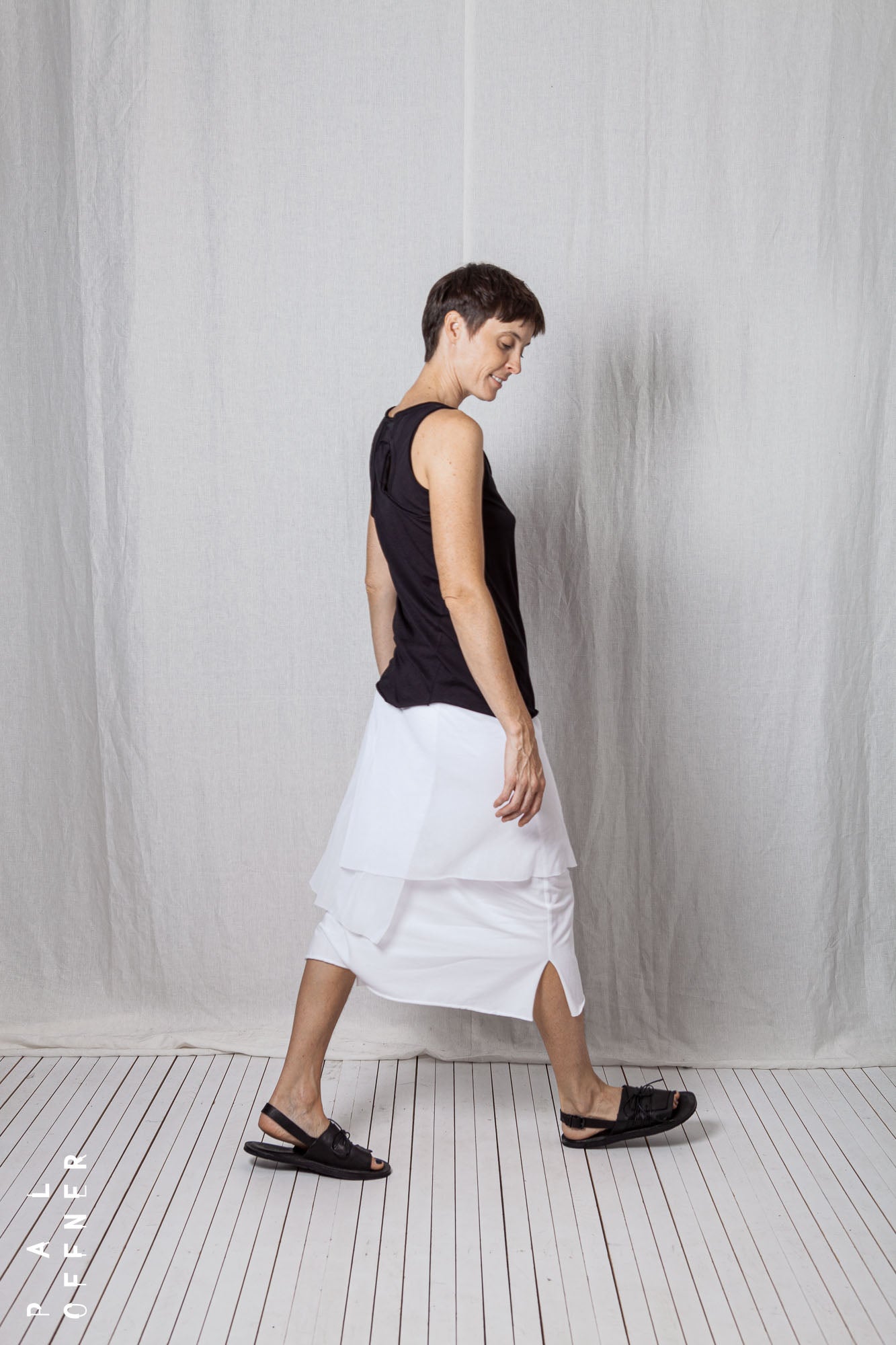 Layered Skirt_Cotton Jersey + Mesh