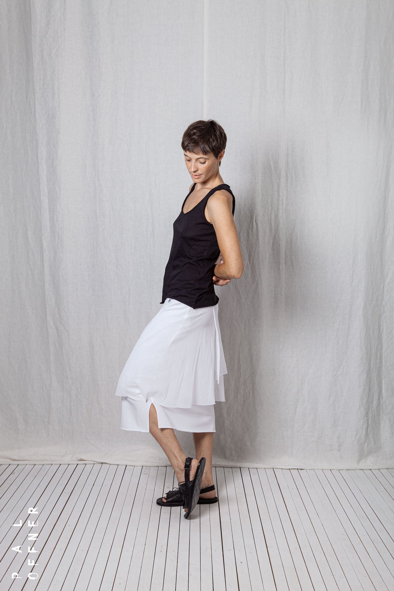 Layered Skirt_Cotton Jersey + Mesh