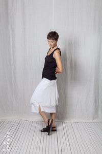 Layered Skirt_Cotton Jersey + Mesh