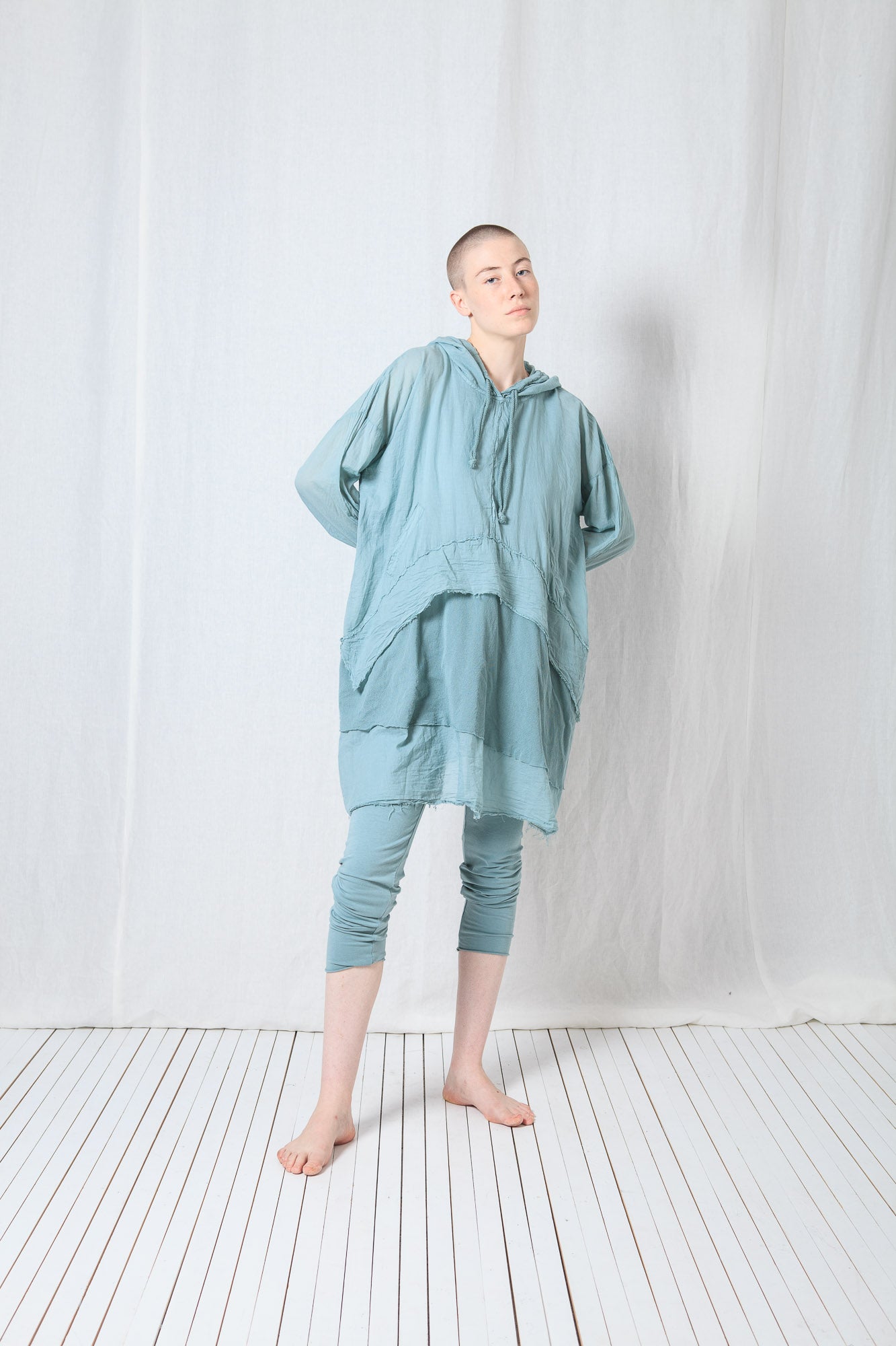 Longsleeved Hoodie Tunic_Sheer Cotton Voile