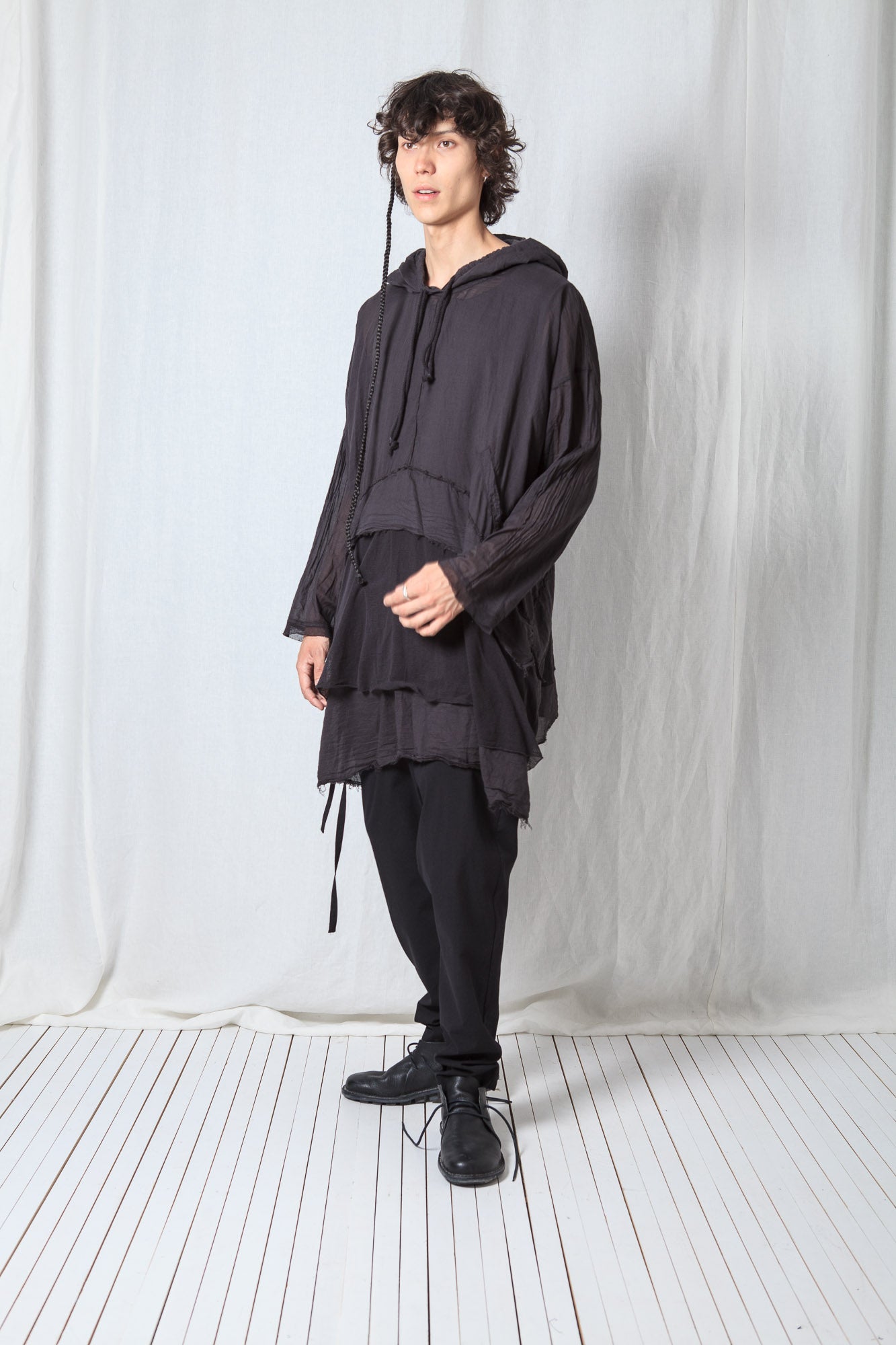 Longsleeved Hoodie Tunic_Sheer Cotton Voile