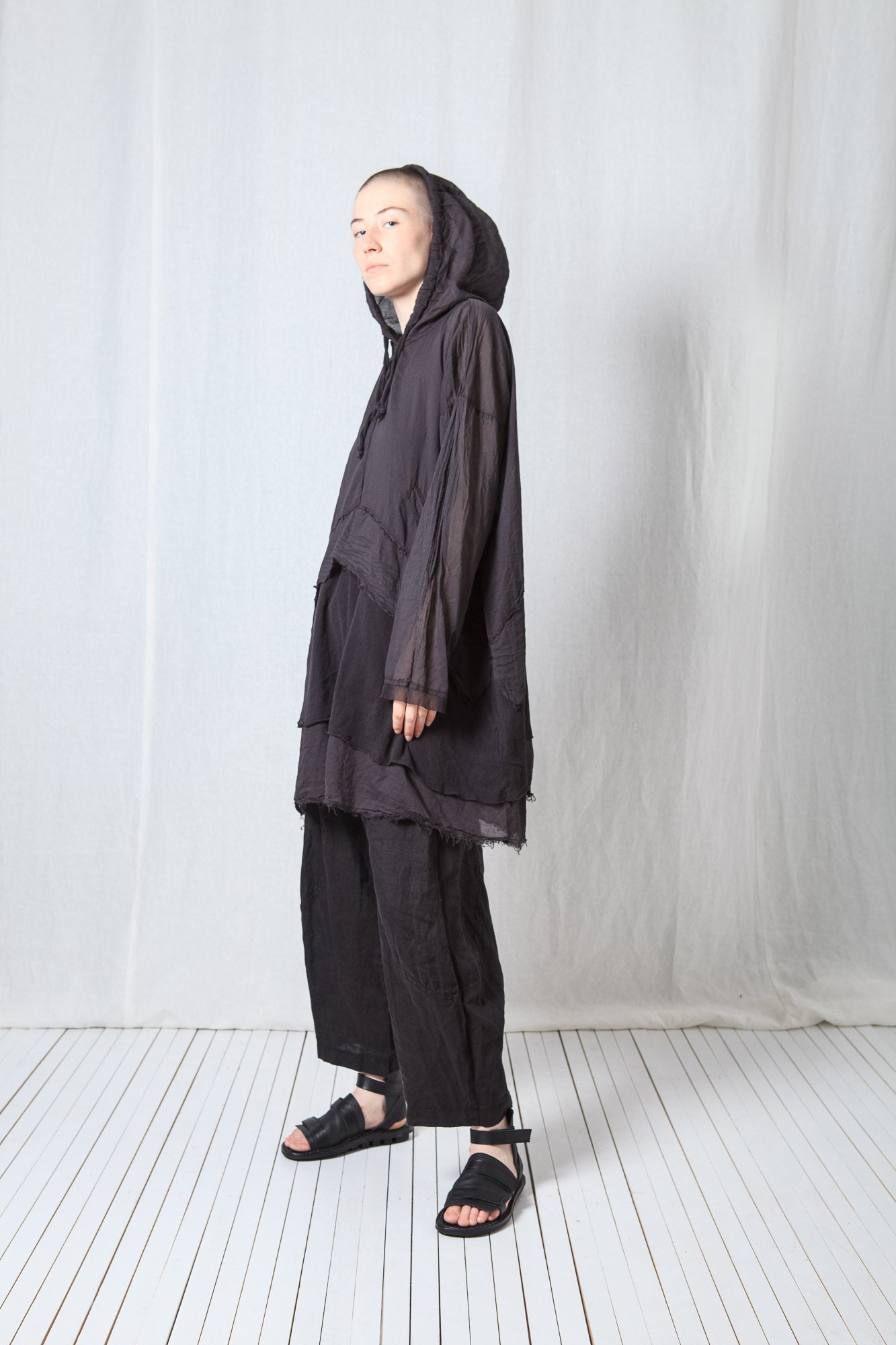 Longsleeved Hoodie Tunic_Sheer Cotton Voile
