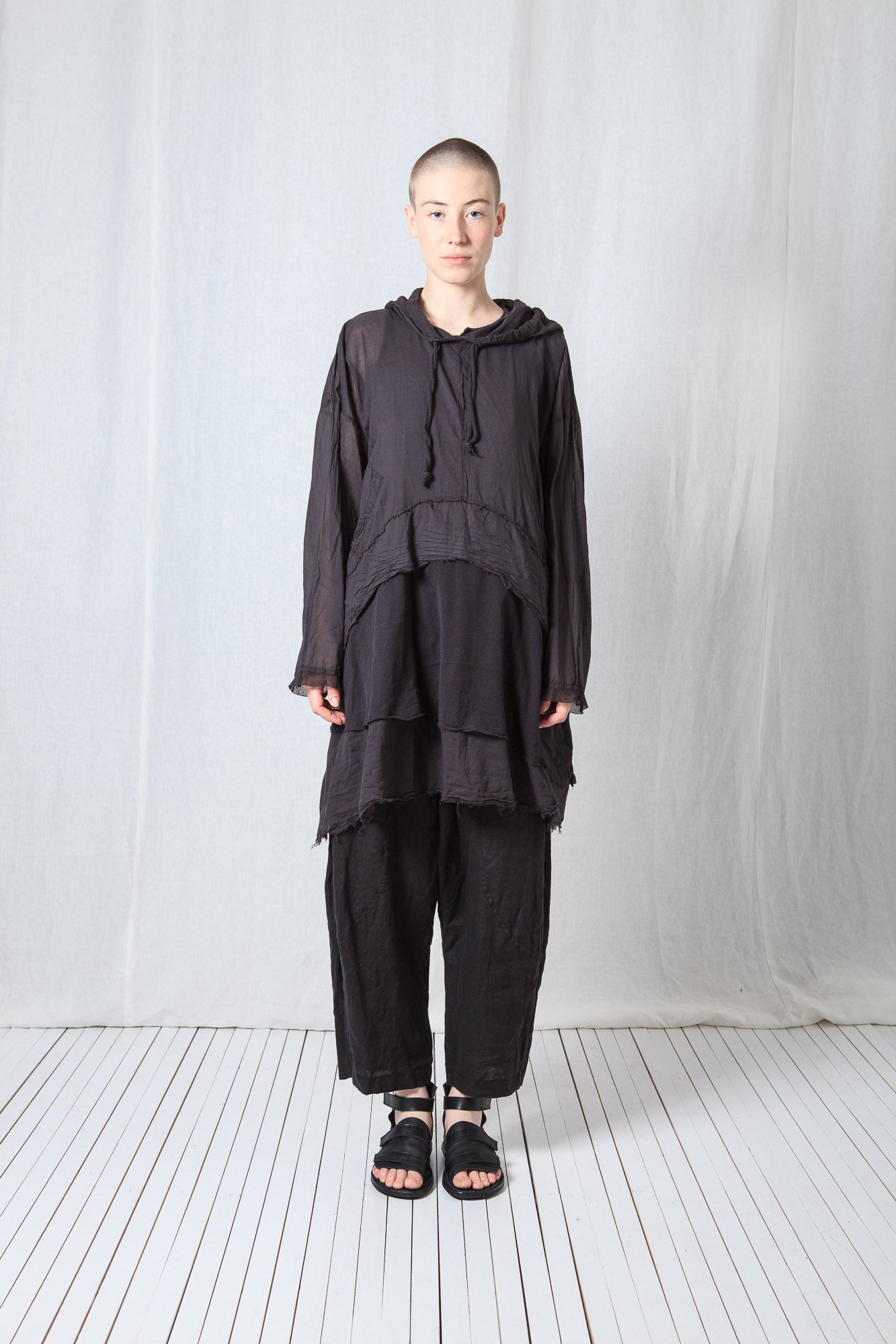 Longsleeved Hoodie Tunic_Sheer Cotton Voile
