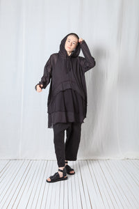 Longsleeved Hoodie Tunic_Sheer Cotton Voile