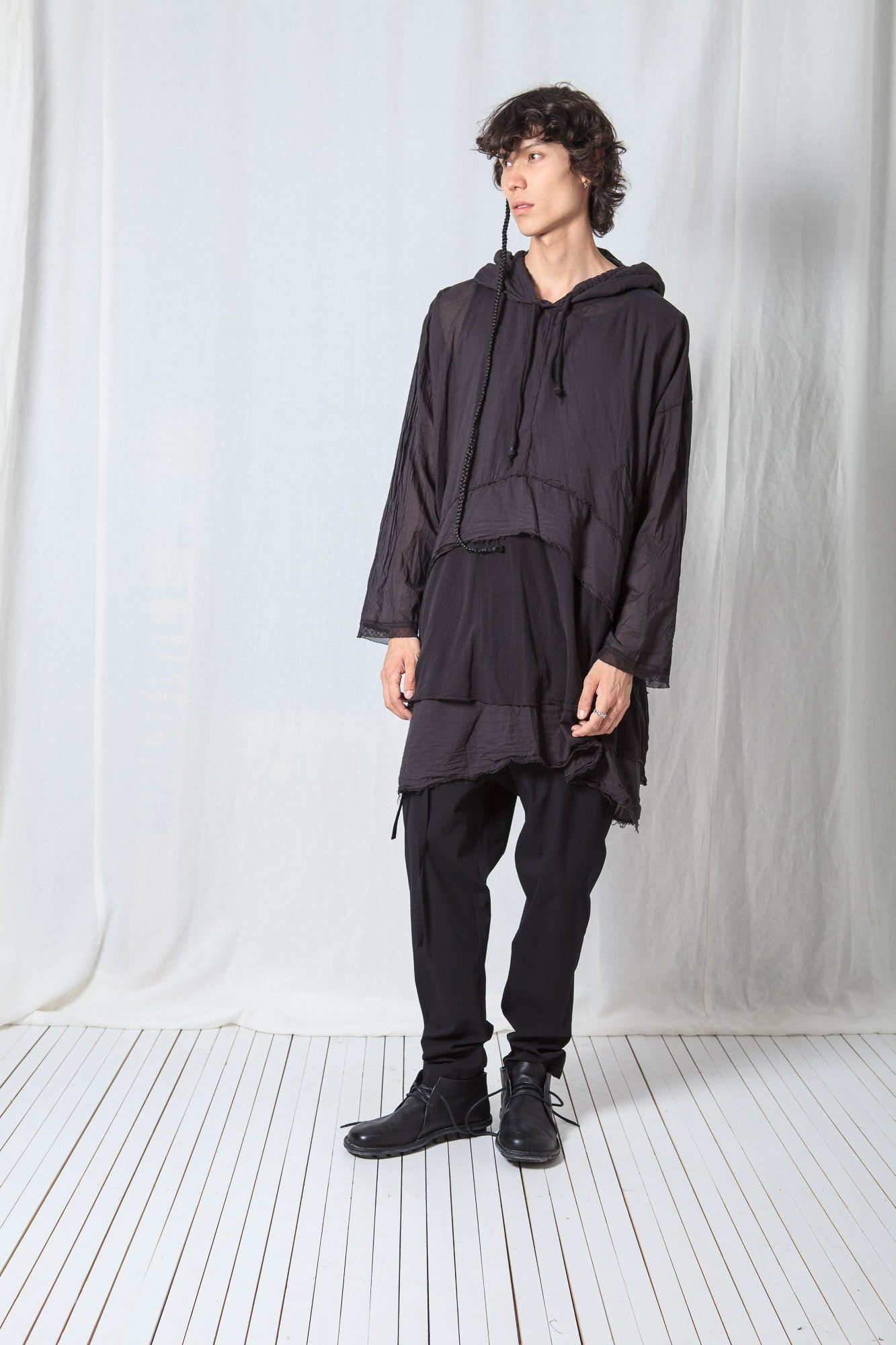 Longsleeved Hoodie Tunic_Sheer Cotton Voile