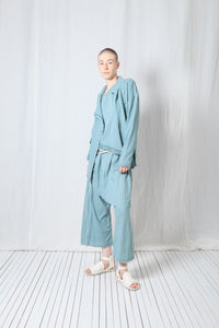 Loose Asymmetric Coat_Cotton Sweat