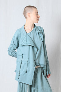 Loose Asymmetric Coat_Cotton Sweat