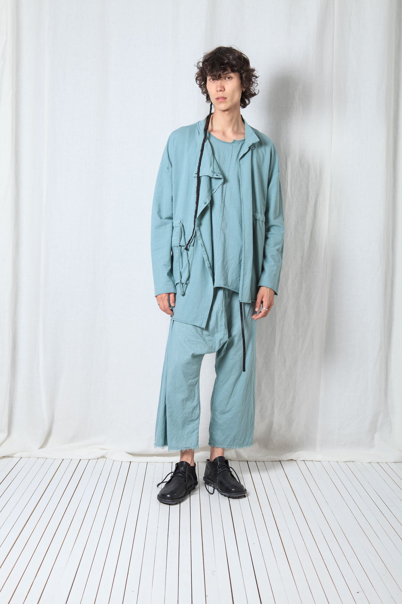 Loose Asymmetric Coat_Cotton Sweat