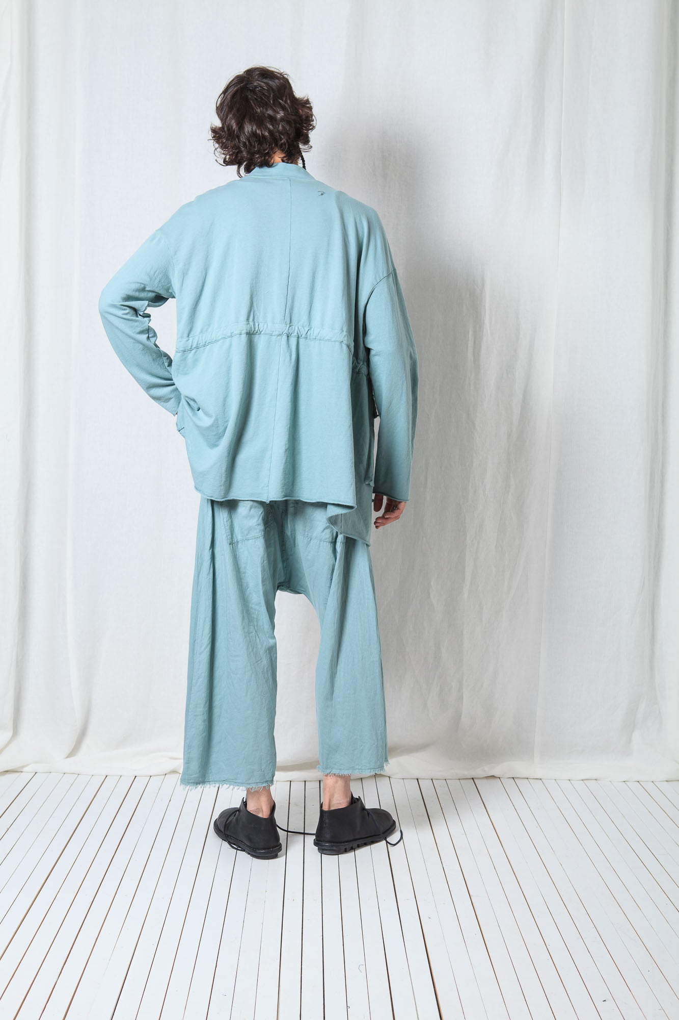 Loose Asymmetric Coat_Cotton Sweat