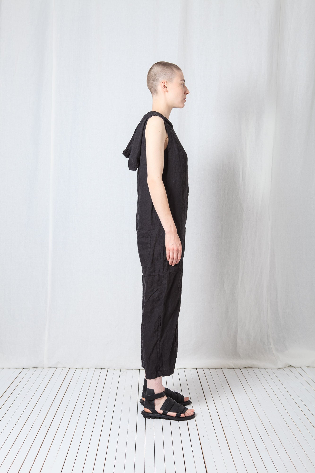 Loose Hooded Overall_Linen